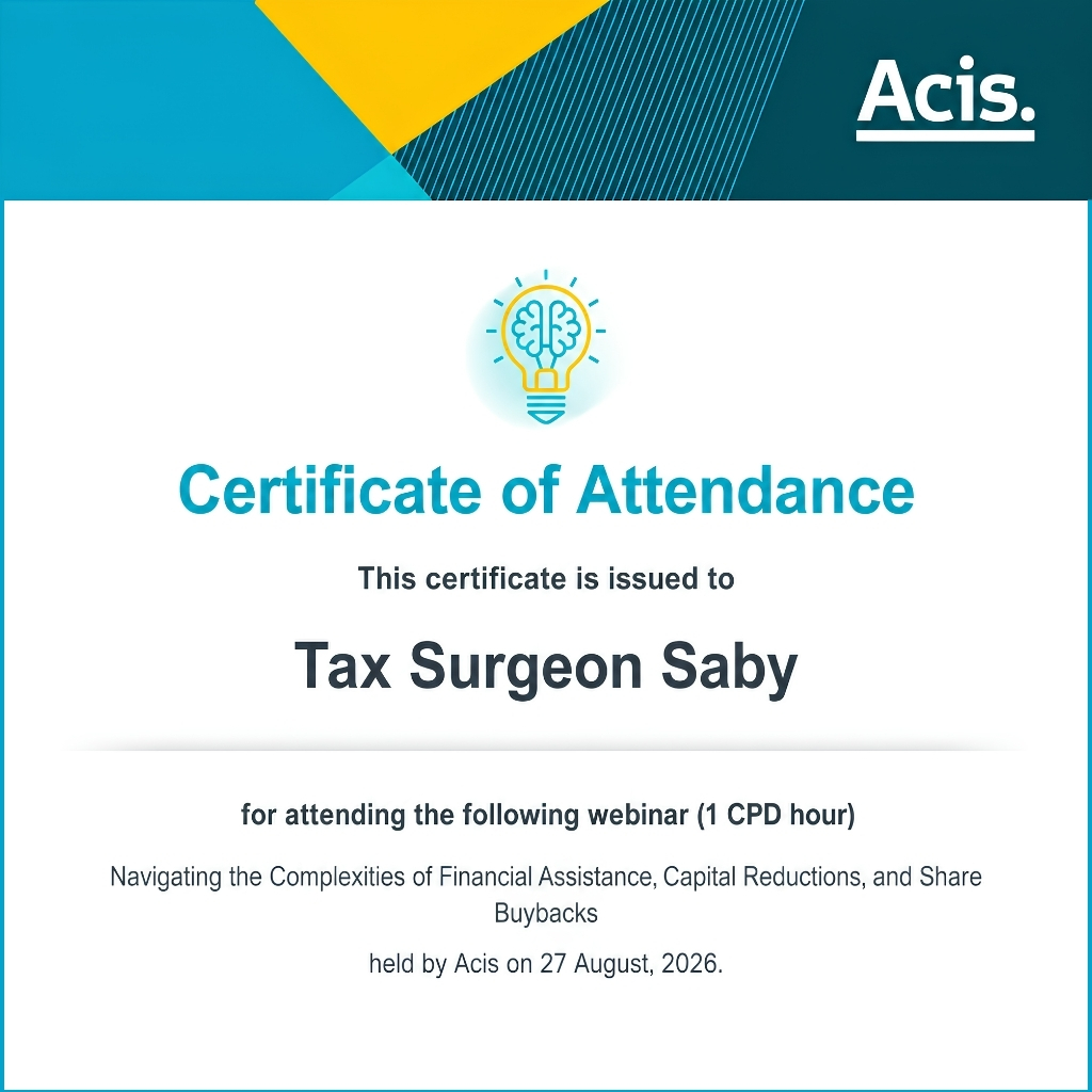 Certificate of Attendance from ACIS